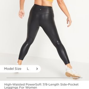 Old navy Black glitter aka faux leather leggings